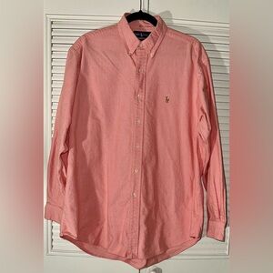 Ralph Lauren Blake Cotton Button‎ Down Small Gingham Shirt Size L  *READ DESC*